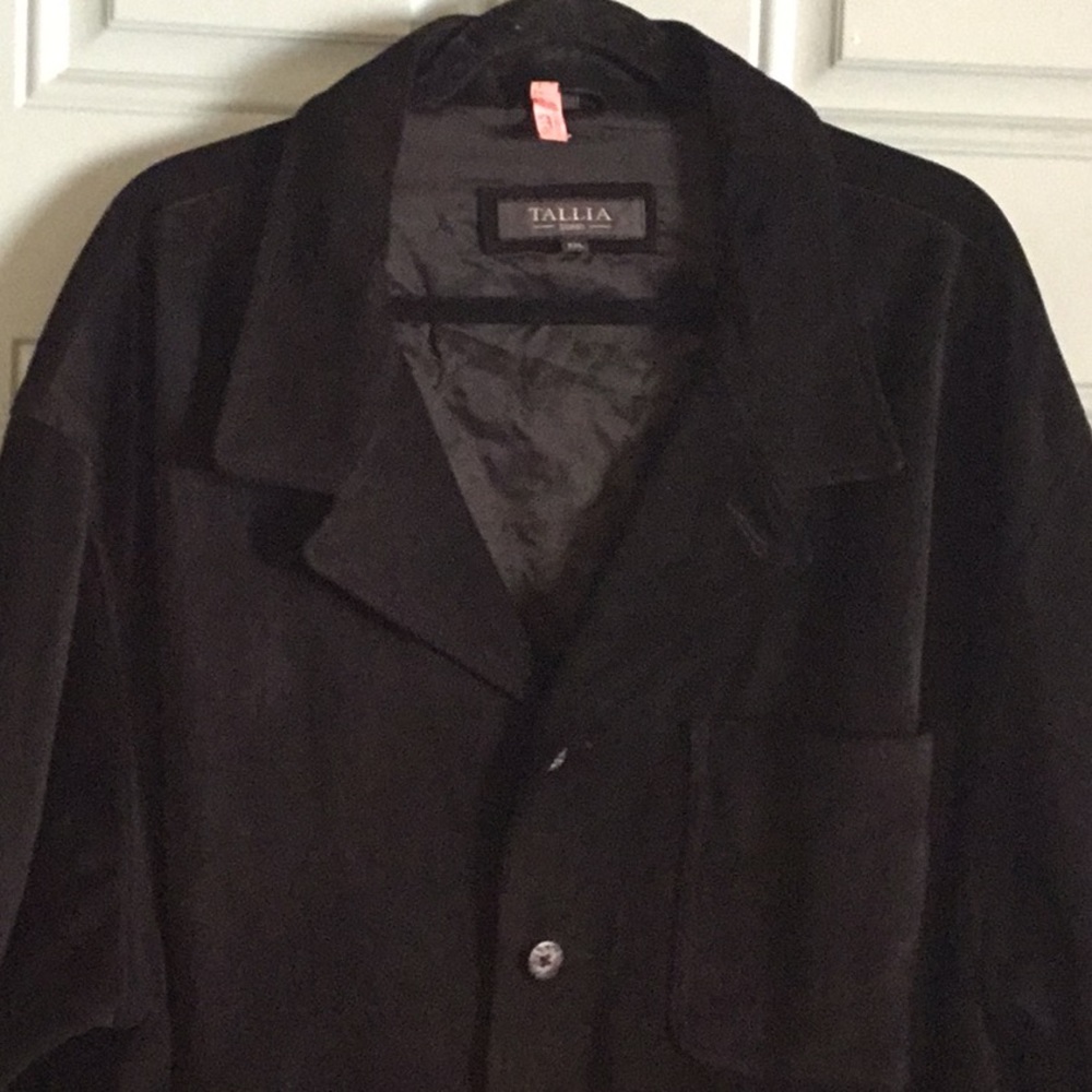 Men’s TALLIA UOMO Leather Suede Black Coat